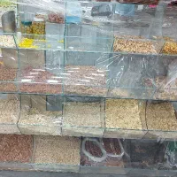 قفسه چوب دکور چوبی استند اجیل شیشه و چوبی