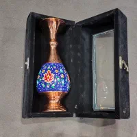 گلدان صراحی مس و نقاشی