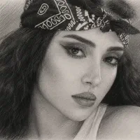 طراحی چهره سیاه قلم