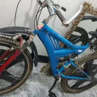 دوچرخه اسپرت دو کمک رنگ ابی