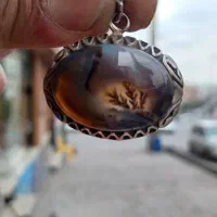 مدال نقره با نگین شجر قائن