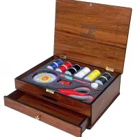 جعبه خیاطی هایلو مدل ارکیده با رویه مخمل و کشودار