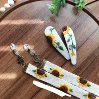 ست گلدوزی بند عینک و گیره