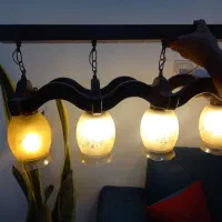 لوستر۴شعله چوبی
