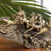 مجسمه برنز گله اسب