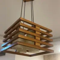 لوستر چوبی نو شعله(یک جفت)