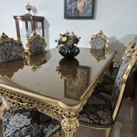 میز ناهار خوری ۶ نفره ورق طلا