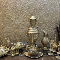 سرویس سماور آب طلا کاری قدیمی