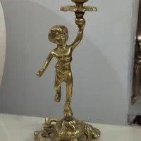 جا شمعی برنزی قدیمی تکی