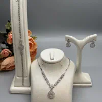 سرویس طلا سفید عروس کسر نگین