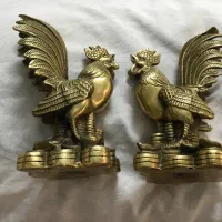 یک جفت مجسمه برنز خارجی قدیمی سنگین