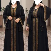 لباس عربی خیلی شیک و نگین کاری شده با روسری