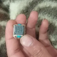 انگشتر نقره حدید صینی حکاکی 7 جلاه پشت رو
