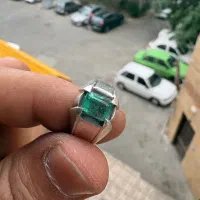 انگشتر نقره زمرد کلمبیا پاک پاک کریستالی