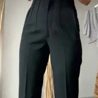 شلوار زنانه راسته سوپر مازراتی فاق بلند دو دکمه