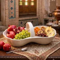 ظرف پذیرایی دسته دار سرامیکی اردو خوری