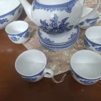 سرویس چای خوری خوری زرین و یک عددکاسه میوه