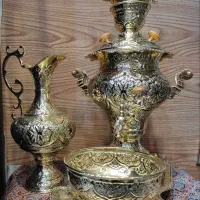 سماور ۳/۵ لیتر زرد سیاه قلم