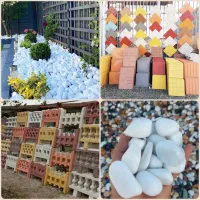 توزیع قلوه سنگ رودخانه ای موزاییک رنگی گراویه جدول