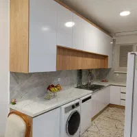 کابینت سفید طرح چوب و انواع کمد دیواری