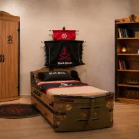 سرویس خواب طرح کشتی (تخت ، کمد و کتابخانه)