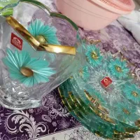 سرویس پذیرایی فیروزه ای لب طلایی sakura