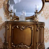 آینه وکنسول چوب راش منبت کاری