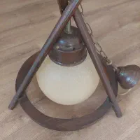 لوستر چوبی/ زنجیر فلزی