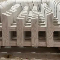 نرده دور باغچه پلیمری طرح چوب با سیمان سفید40*70