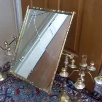 اینه شمعدان آنتیک برنج