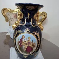 گلدان سرامیکی سرمه ای قدیمی