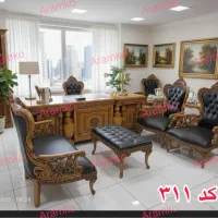 تاتلیس مبلمان منبت دار اداری عسلی مدیریت آلفا میز