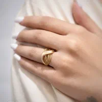 انگشتر تمام تراش مدل روشا عیار ۹۲۵ نقره برف