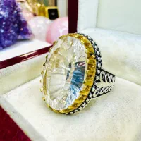 انگشتر فوق کلکسیونی سنگ دُر نجف کریستال کوارتز اصل