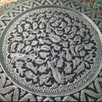 سینی مسی سیاه قلم قدیمی