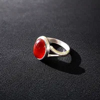 انگشتر نقره ۹۹۰ با عقیق یمنی طبیعی