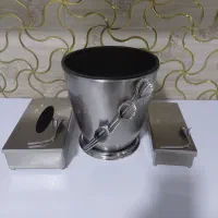 ست پذیرایی سطل اشغال. جادستمال کاغذی.  قاشق وچنگال