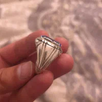 انگشتر نقره دوقاب با سنگ توپاز