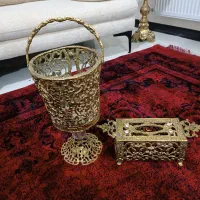 سطل زباله وجادستمال برنز