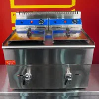 سرخکن رومیزی دو لگن صنعتی گازی