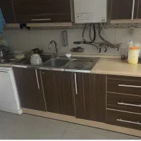 کابینت ام دی اف کاملا سالم همراه سینک دوقلو و