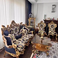 مبلمان سلطنتی ۹ نفره با میزن نهار خوری ۸ نفره