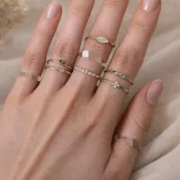 12 عدد انگشتر نقره ۹۲۵ خارجی زنانه ساخت تایلند