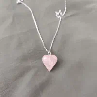 گردنبند رز کوارتز کاروینگ قلب