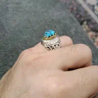 انگشتر فیروزه نیشابور رگه طلایی