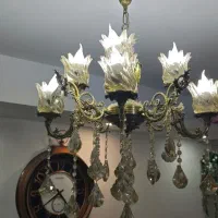 لوستر برنجی ۸ شاخ