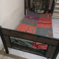 ۲ عدد تخت فلزی یک نفره با کفی فلزی