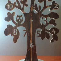 ساعت چوبی رومیزی طرح درخت