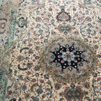 فرش دستباف تبریز چله ابریشم گل ابریشم  ۵۰ رج