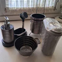 ست جا مایع واستند قاشق وتفاله گیر و جا پودری